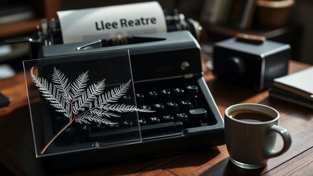 A vintage typewriter and silver fern on a newsroom desk, symbolising the role of a free press in New Zealand democracy.